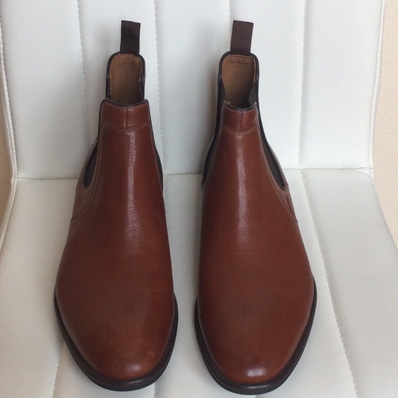 NWOB Mens Johnston & Murphy 13M Henrick Cognac Full Grain Chelsea Boot - Picture 5 of 12